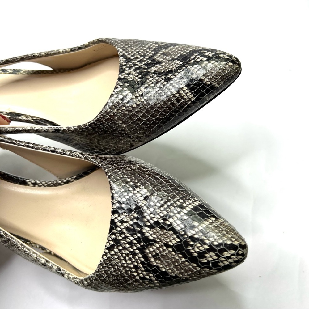 Cole Haan Snakeskin Heels Slingback Pumps Pointed Toe Classic Shoes Size 9 - Picture 6 of 15